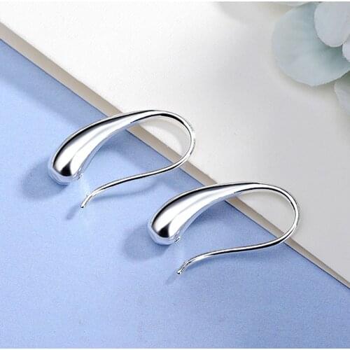 Hot charms 925 Sterling Silver Water drop Earrings for woman High Quality 18K gold hook Earrings Fashion Jewelry Gifts party