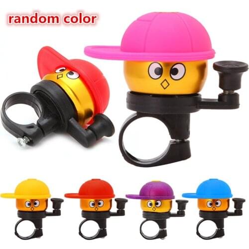 1Pc Cartoon Bike Bicycle Cycling Hat Horn Loud Alarm Handlebar Metal Bell Ring color random