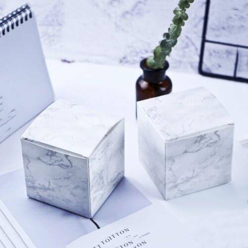 10PCS Marble Gift Box Square Wedding Gift Boxes 8*8*8cm Wedding Present Box Paper Cardboard Candy Jewelry Cupcake Packaging Box