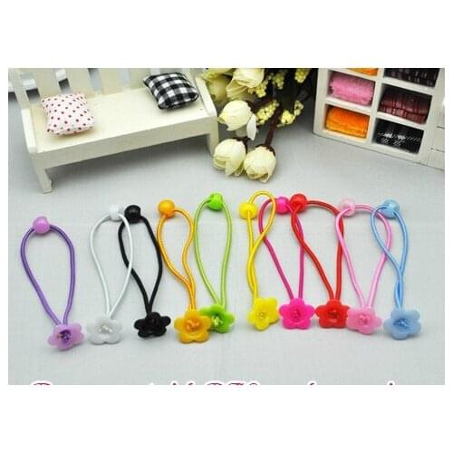 1000pcs girls DIY hair accessories materials Elasticity hair ropes rubber band elastic hair bands with Plum flower / bow FJ3301