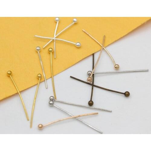 100p gold/silver/bronze/gun copper Material Ball Head Pins Needles DIY Jewelry Accessory Earring Jewellery Finding