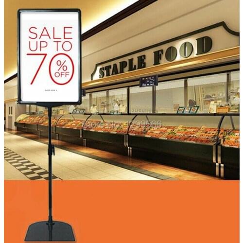 2pcs Free shipping supermaket pop advertising poster display stand rack A4 frame price tag sign Promotions card showing holder