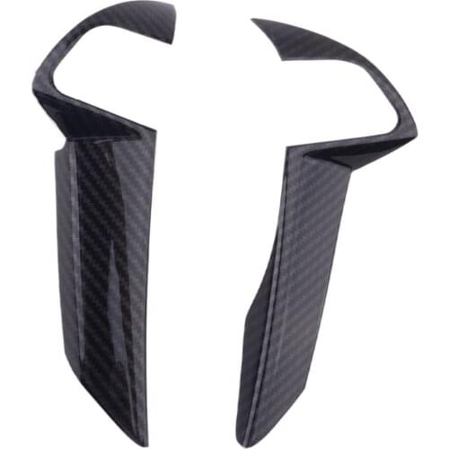 2pcs Carbon Fiber Black Grain Steering Wheel Button Frame Cover Trim Decor fit for Honda Accord Crosstour GL 2008 2009 2010-2013