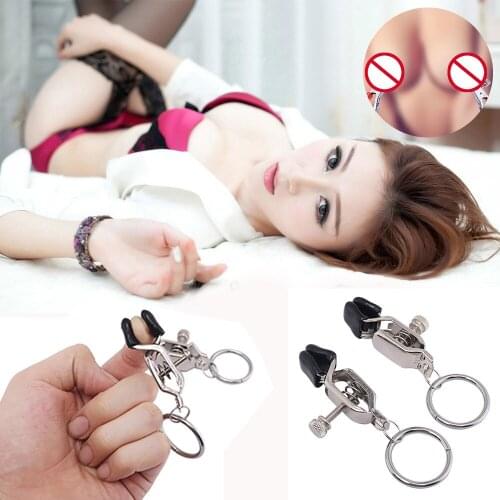 2PCS Female Adult Sex Toys Couples Hoop Fun Milk Clips Adjustable Skeleton Clip Nipple Clip Adult Games**D