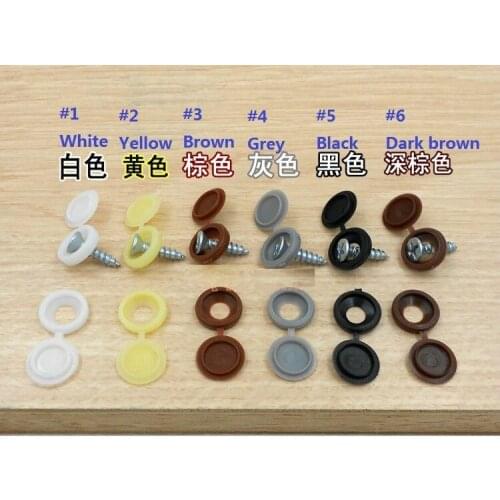 200PCS/Lot WHITE/BLACK Furniture Decorative Cover Plastic Screw Cap Furniture Hardware Cabinet Accessoriesplastic plug buttons