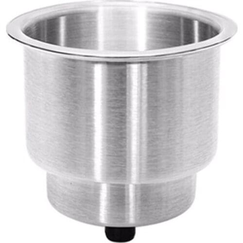 4PCS Recessed Stainless Steel Cup Drink Bottle Holder with Drain Marine for Boat Rv Camper Car Truck Two Stage G8TE