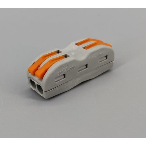 50pcs 2 Pin Universal compact wire wiring connector conductor terminal block with lever Splitter 32A