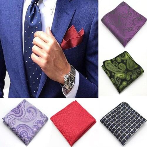 50 Pcs/lot Polka Dots Striped Handkerchief Polyester Printed Hanky Mens Fashion Business Pocket Square Towel 25*25CM
