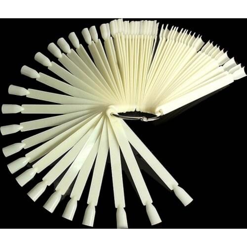 50PCS Natural Manicure Display Fan-shaped Fake Nail Polish UV Gel Stickers Decorations False Art Nails Gel Salon Tools Set