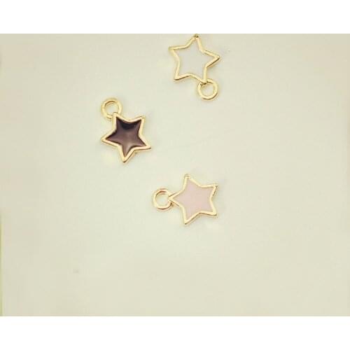 50pcs RUIDAY Little Stars Floating Enamel Charms Alloy Pendant For Necklaces/bracelets DIY Female Fashion Jewelry Accessories