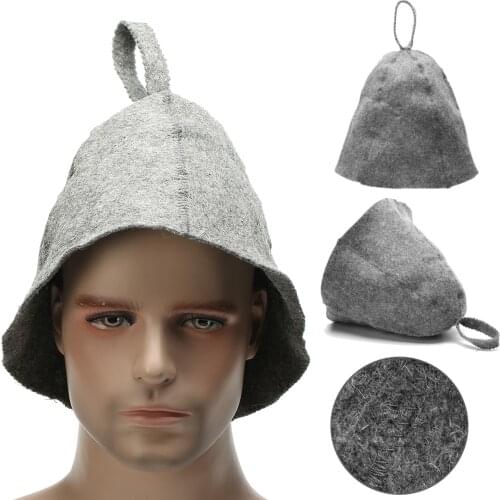 90% Wool Felt Grey Sauna Hat for Russian Banya Sauna Hut Supply Diameter 8.7"