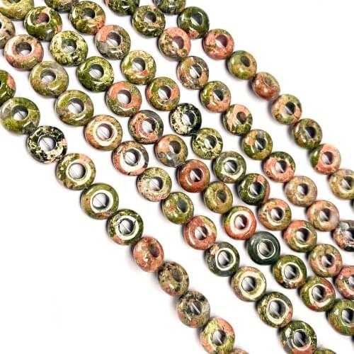 1 Strand 20Pcs 10x4mm Natural Green Unakite Jasper Large Hole Beads For DIY Jewelry Making Accessories 15.5Inch Exquisite Gift