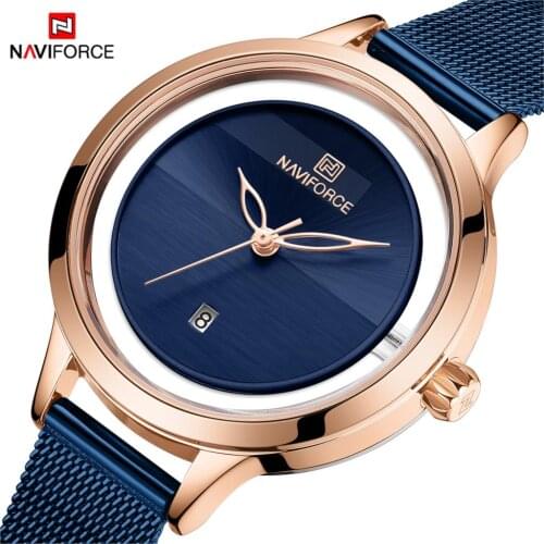 NAVIFORCE Luxury Casual Ladies Watch Waterproof Steel Mesh Quartz Watch Women Fashion Dress Watches Clock Relogio Feminino 2020