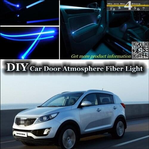 For Kia Sportage interior Ambient Light Tuning Atmosphere Fiber Optic Band Lights Inside Door Panel illumination Not EL light
