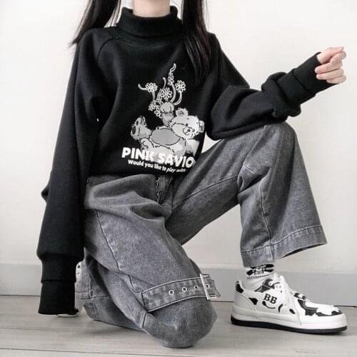 2021 High Waist Loose Wide Leg Jeans Women Plus Size Fashionable Casual Straight Pants Mom Jeans Vintage Washed Boyfriend Jeans