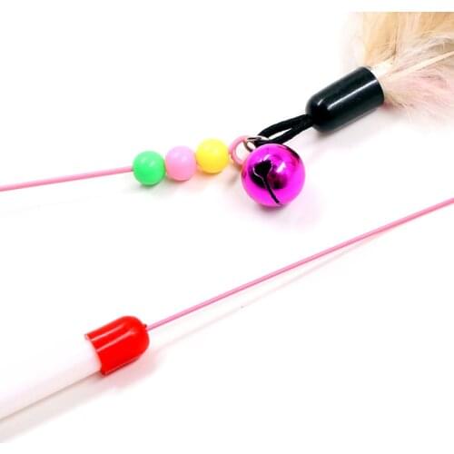 Feather Teaser Cat Toy Interactive Catcher Teaser For Kitten Cat Play Fun AUG889