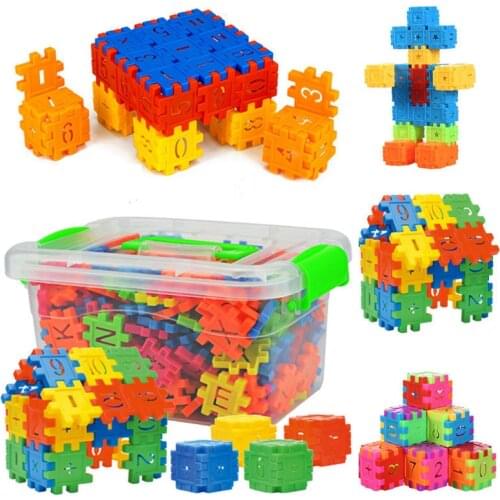 88Pcs Digital Letter Cube Building Blocks Assembly DIY Creative Bricks With Storage Box Baby Early Education Toys For Children