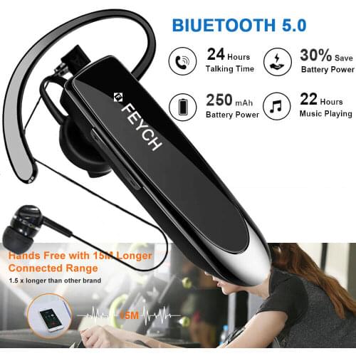 LC-B41 Bluetooth Earphones V5.0 Wireless Headphones Hands-free Headset 22H Music Earpiece with CVC6.0 Mic for Business/Driving