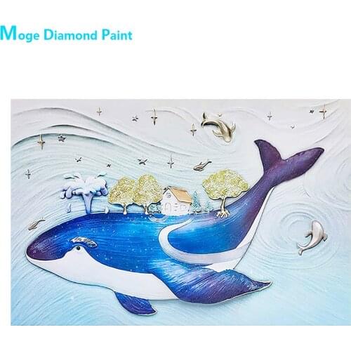Marine Animal Diamond Painting Blue Whale Fish Round Full Drill Nouveaute DIY Mosaic Embroidery 5D Cross Stitch Home Decor Gifts