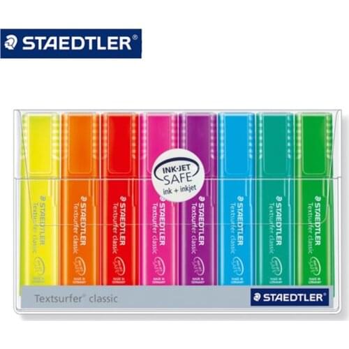 STAEDTLER 364 PWP8 Colored Highlighters Set Art Marker Pen Stationery School Office Supplies Highlighter Marker Pen Oblique Tip
