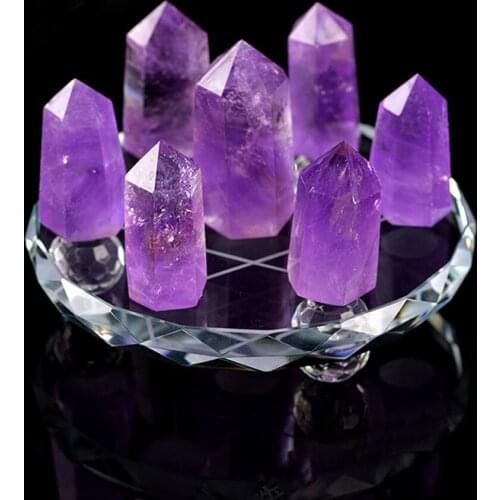 Natural Quartz Seven Star Array Amethyst Quartz Wand Point Wicca,Reiki Chakra Healing Crystal Home Decoration Crafts Gift