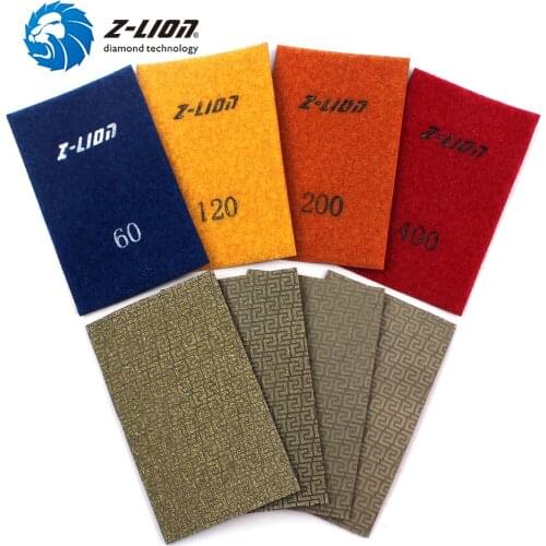 Z-LION 4 Sheets Sandpaper 90*55mm Diamond Polishing Abrasive Sanding Paper Hook & Loop Flexible Sandpaper for Glass Ceramics