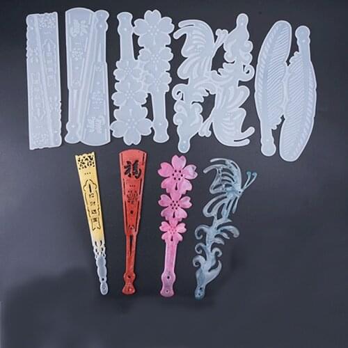 1 PCS Translucent Fan Silicone Mold DIY Jewelry Mould Handmade Decoration Tools Crystal Design DIY Liquid Silicone Molds