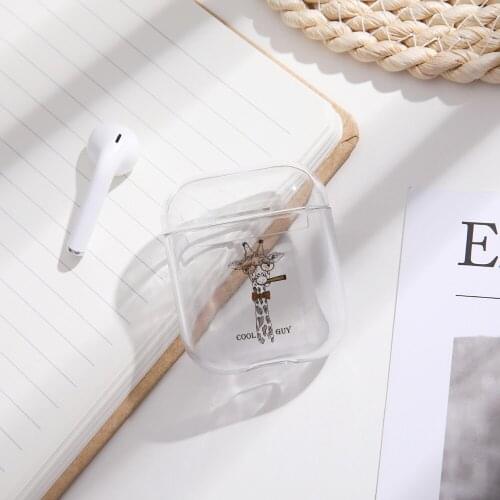 Giraffe Transparent Cases For AirPods Case Cute Cartoon Pattern Protective Cover Bluetooth Wireless Earphone Case For Airpods 2