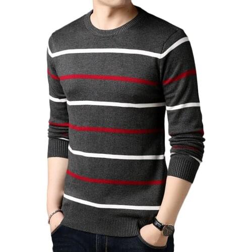 O-Neck Pullover Men Clothing 2018 Autumn Winter New Arrival Cashmere Wool Sweater Men Casual Striped Pull Men