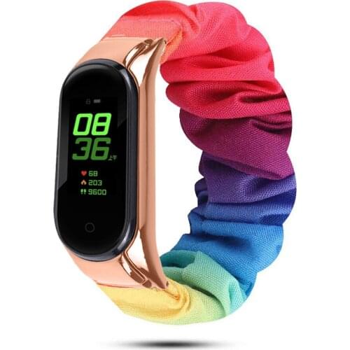 Watch band for Xiaomi Mi Band 5/4 canvas wrist strap For xiaomi mi band 4 accessories bracelet Miband5/ 4/3 Elasticity Strap