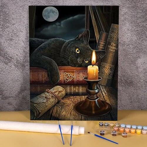Animal Cat DIY Painting By Numbers Complete Kit Acrylic Paints 50*70 Canvas Painting Decorative Paintings For Handicraft