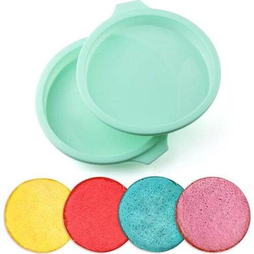 6 Inch Non-stick Silicone Pizza Mold Silicone Round Rainbow Cake Mold Baking Pan Set for Rainbow Cake Fondant Decoration Tools