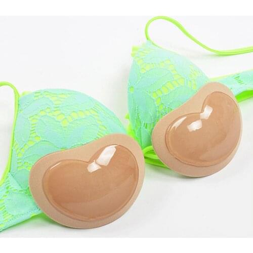 1Pair Invisible Heart Padding Silicone Magic Bra Insert Pads Adhesive Breast Enhancer Bikini Push Up Bra For Women Bra Swimsuit