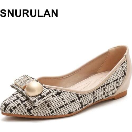 SNURULAN Rivet Fashion Spring Shoes Women Slip On Lazy Sneakers 2021 Female Causal Flats Shoes Pointed Toe Ballet Flat for Women