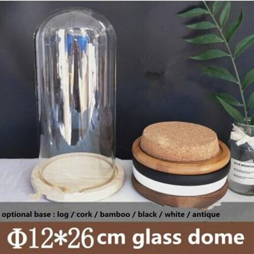 12*26cm Different Base Glass Dome Vase Home Decoration Diameter=12cm Height=26cm Glass Dome Friend Gift Wedding Decoration
