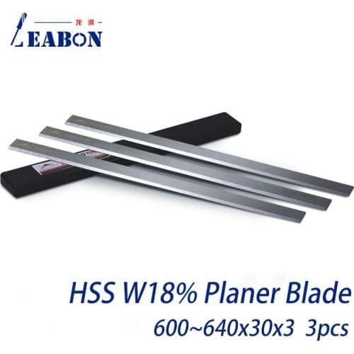 Planing Blade Planer Knife W18% HSS Woodworking Cutter for Hard and Soft Wood Board Planing 600mm to 650mmx30mmx3mm
