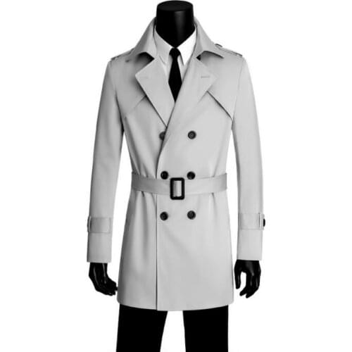 Free shipping 2020 new designer slim sexy Double-breasted trench coat men overcoat long sleeve mens clothing business outerwear