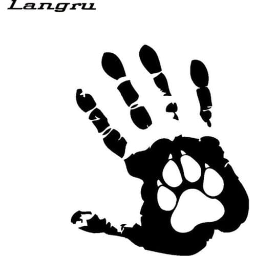 Langru The Palm Dog Funny Car India Offbeat Vinyl Sticker Decals Car Accessories Jdm