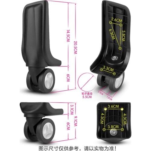 W-063A High-quality Wear-resistantLuggageWheels UniversalWheels Double-rowAircraftWheels Replacement TrolleySuitcaseAccessories