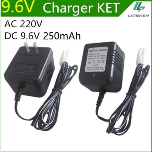 KET-2P plug 9.6V Charger For NiCd Or NiMH battery pack charger For toy RC car AC 220V DC 9.6v 250mA U.S Plug Charger