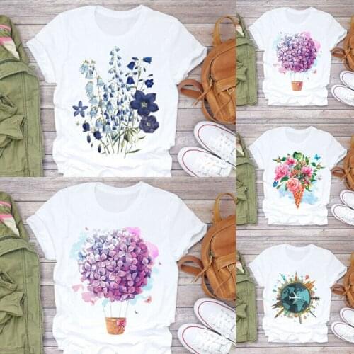 Womens Summer Short Sleeve T Shirt Ladies Round Neck Print Basic Top New Fashion