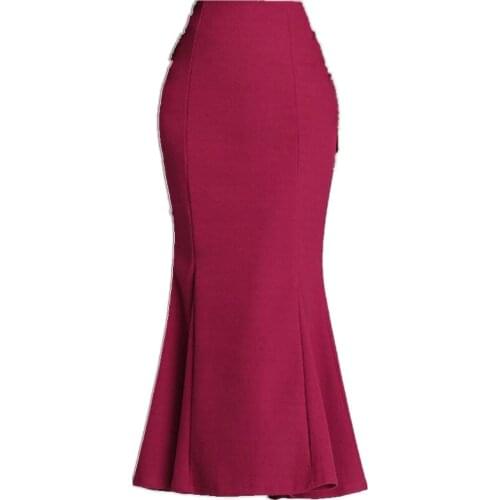 Plus size 3XL!2020 winter office lady woolen mermaid skirt women high waist package hip trumpet skirt