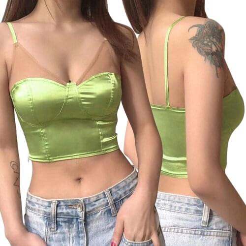 Fashion Women Summer Backless Slim Camisole Top Streetwear Tops Ladies Sexy Demon Print Spaghetti straps Patchwork Crop Top