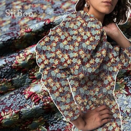 Siiboo European luxurious style floral embossed jacquard fabric for women dress Tejido jacquard tridimensional europeo sp6218