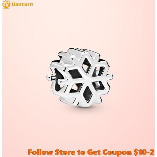 2020 New 925 Sterling Silver Beads Polished Snowflake Charms fit Original Pandora Bracelets Women DIY Jewelry
