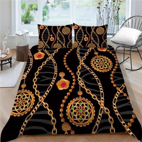 Gold Bedding Set Luxury Duvet Cover Set Comforter Cover Sets Quilt Cover Fashionable 2/3 Piece