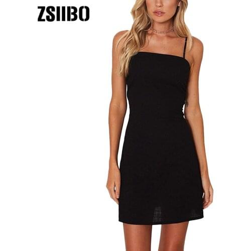 ZSIIBO Summer Sexy Bandage Hollow Out Dress Women Fashion Sleeveless Backless Bodycon Casual Strap Bodycon Mini Wrap Dress