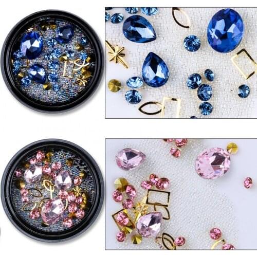 1 Box Nail Crystal Rhinestones Decorations Mixed-Color Special-shaped Pointed Nail Rhinestone Decor Nail Art Glass Beads