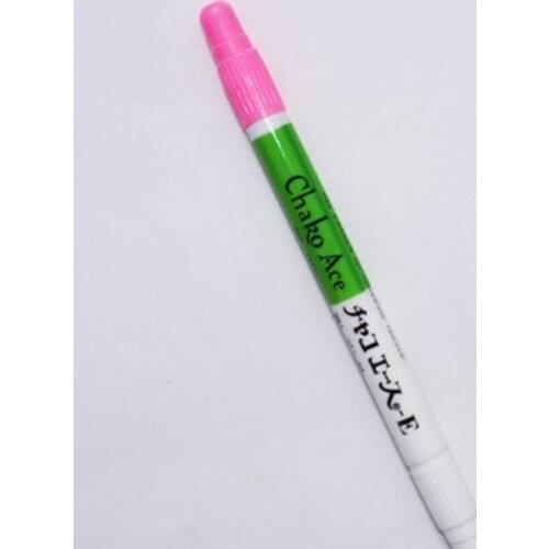 2pcs/lot Water Erasable Bright Pink Fabric Marking Pen with Eraser Pen Double side AA7203