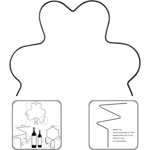 Wrought Iron 2Pcs Simple Decorative Vine Trellis Gardening Supplies Stable Plant Climbing Holder Waterproof for Courtyard